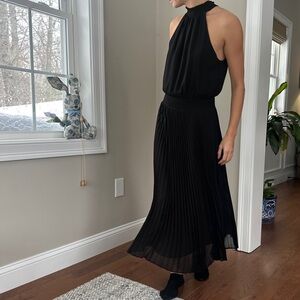 White House Black Market long black tie dress
